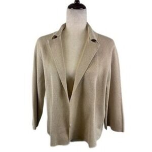 New‎ Chico's Blazer Sweater Top Cardigan Sparkle Gold Tan Women's Size XL 16 (3)